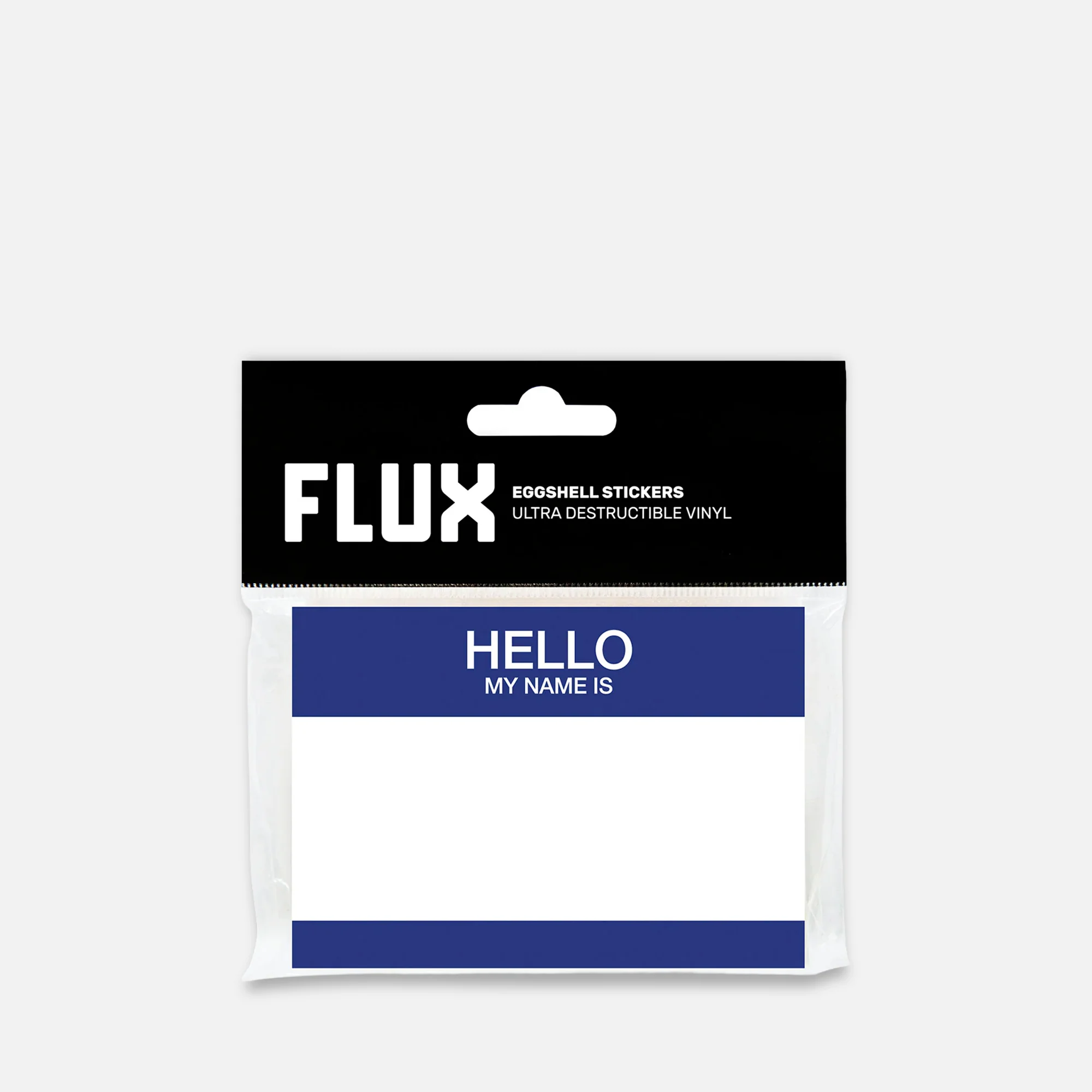 FLUX Eggshell Stickers 50 pcs Hello My Name Is Blue