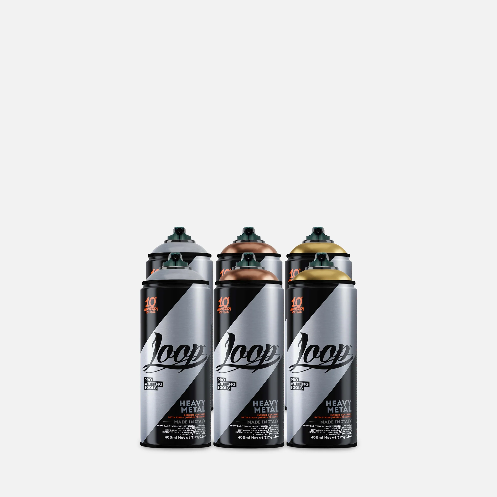 Loop 400ML Metallic Heavy Metal 6 Can Pack