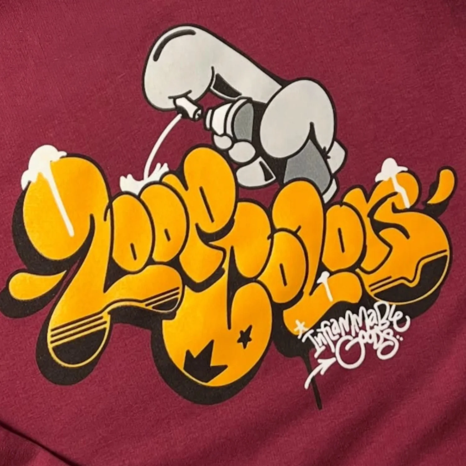 Loop Colours Bordeaux Inflammable Goods Hoodie - Image 2