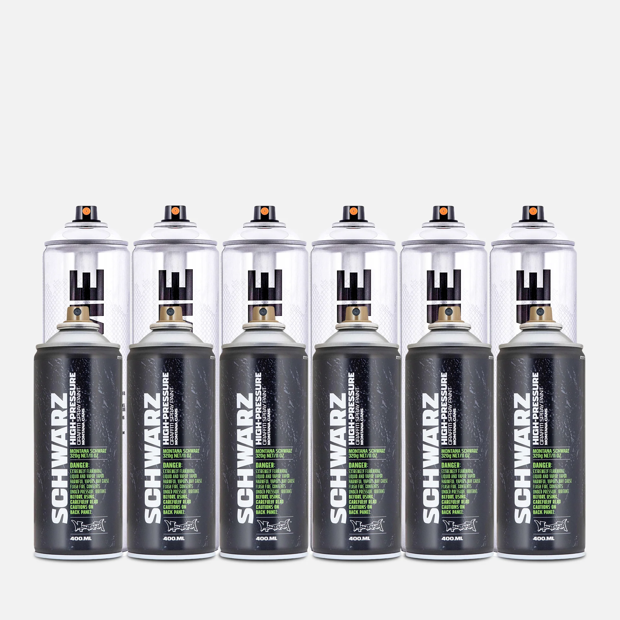 Montana Schwarz 400ml & 600ml Chrome 12 Can Pack