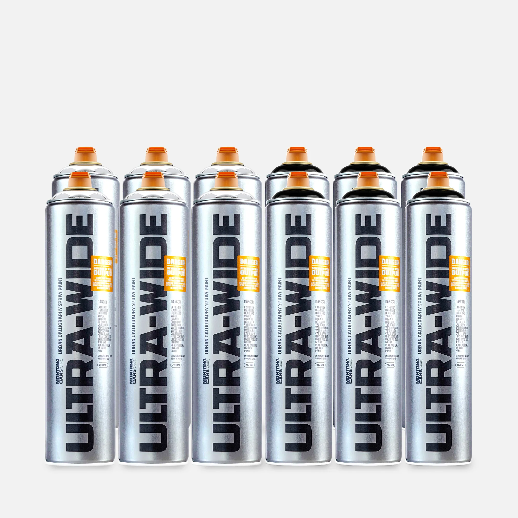 Montana Ultra-Wide Chrome 750ML & Ultra-Wide Black 750ML 12 Can Pack