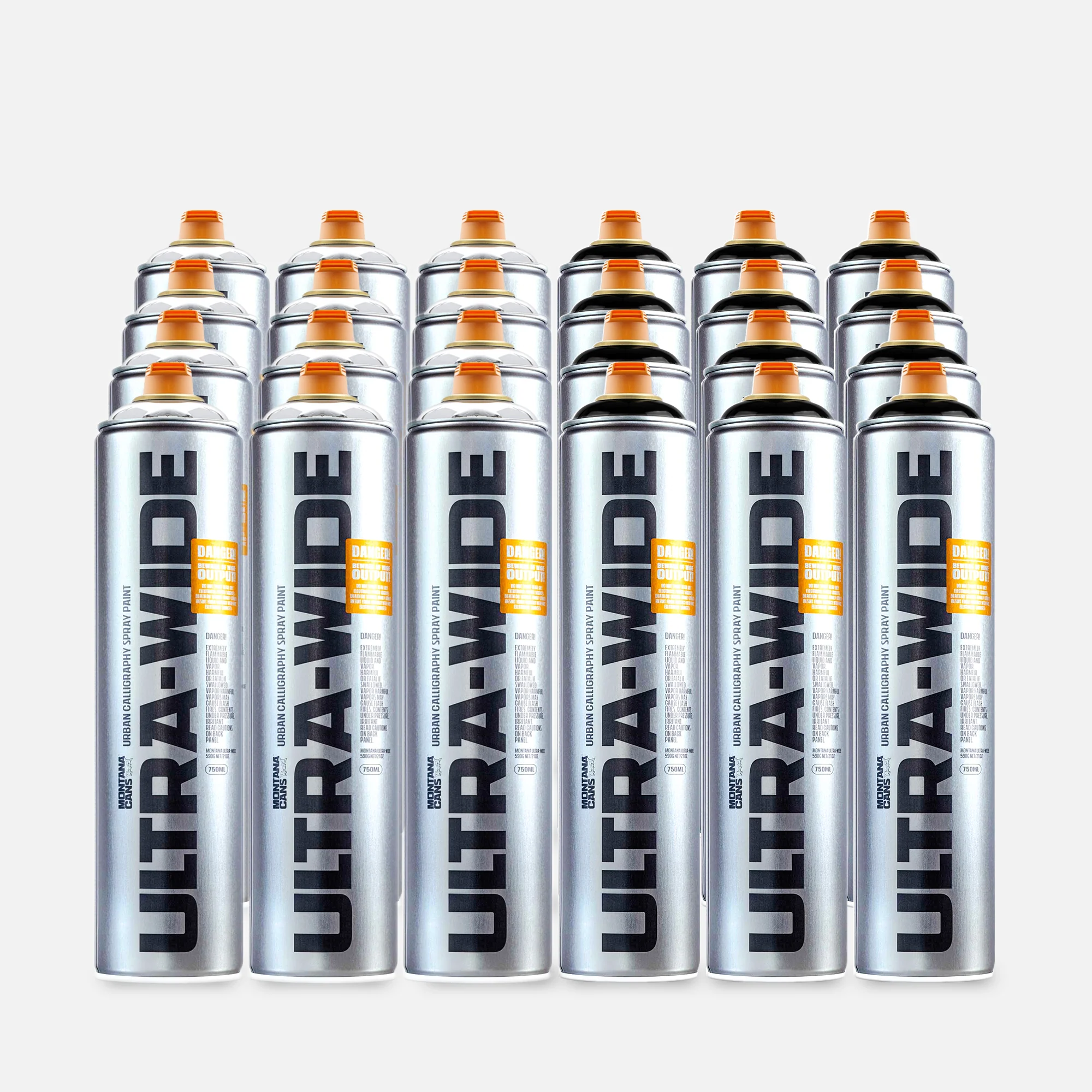 Montana Ultra-Wide Chrome 750ML & Ultra-Wide Black 750ML 24 Can Pack