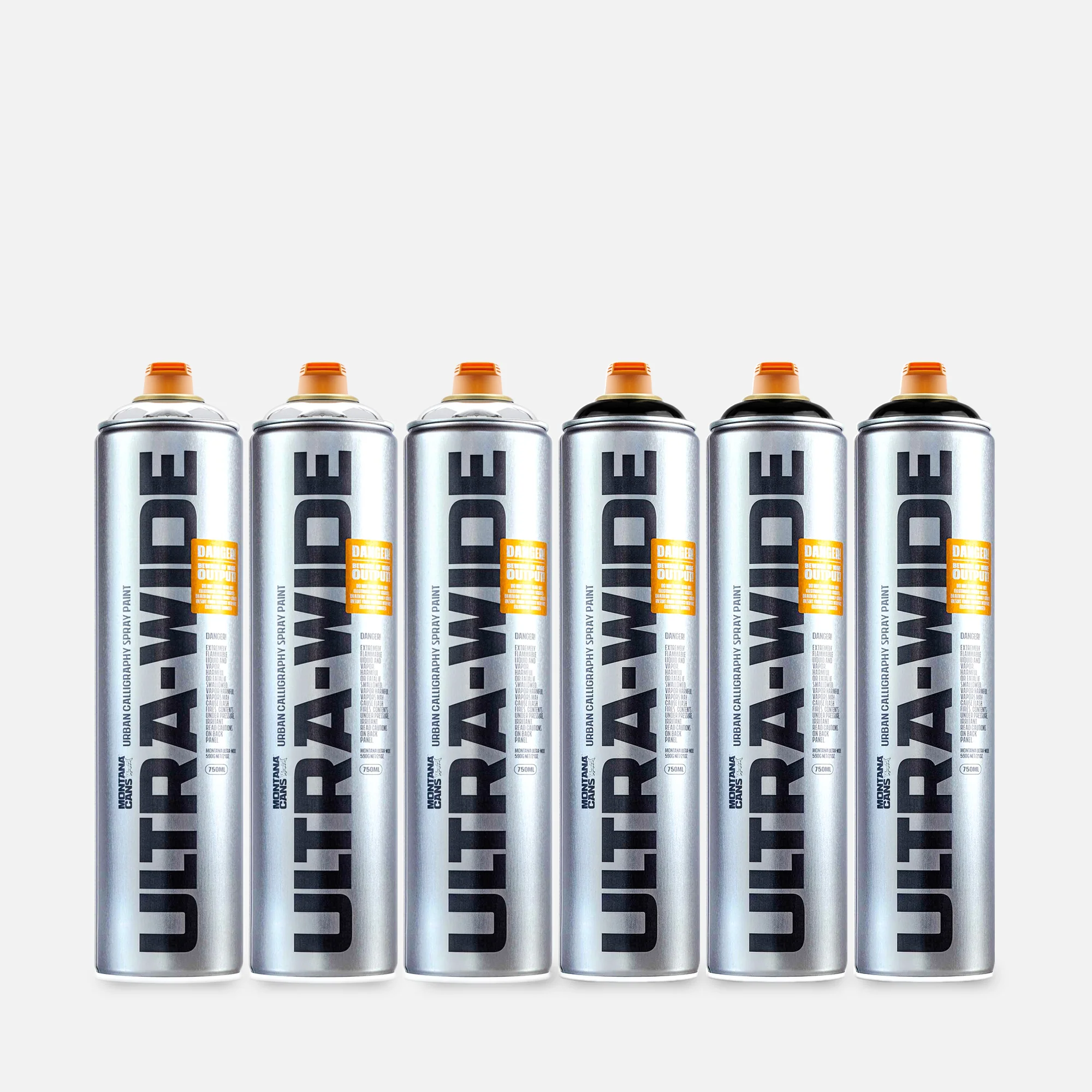 Montana Ultra-Wide Chrome 750ML & Ultra-Wide Black 750ML 6 Can Pack
